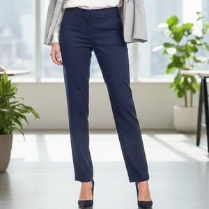 Ralph Lauren Navy Blue Mid-Rise Straight Leg Trousers - Women’s Size 12